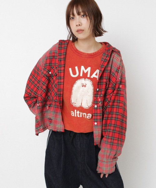 RNA（アールエヌエー）の「B2930 ハードエフェクトシャツ（シャツ/ブラウス・レディース・レッド/ネイビー・MEDIUM）」の6枚目の写真