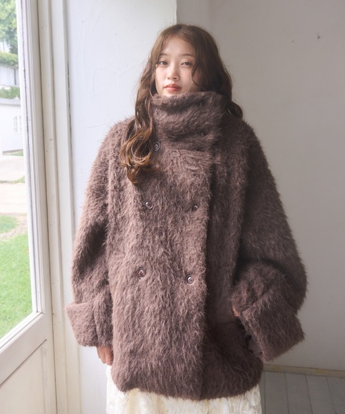 mellowneon（メロウネオン）の「3wayスタンドカラーシャギーコート