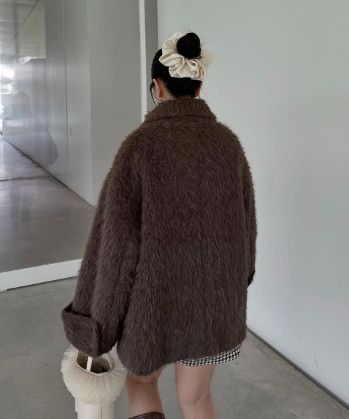 3wayスタンドカラーシャギーコート（チェスターコート）｜mellowneon