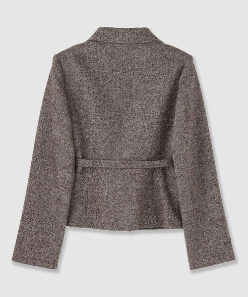 セットアップ対応商品】ウールシルクツイードペプラムジャケット