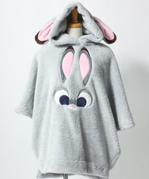 Disney（ディズニー）の「Disney（ディズニー）キャラクターなりきりボアパーカー/ポンチョ/仮装/ルームウェア レディース（パーカー・レディース・グレー/ブルー/ターコイズブルー/ホワイト×ピンク/ライトブラウン/ピンク系その他/ホワイト×レッド/ホワイト×ブルー/イエロー/ブラウン/ホワイト/ライトグレー/ピンク/グリーン・M）」の6枚目の写真