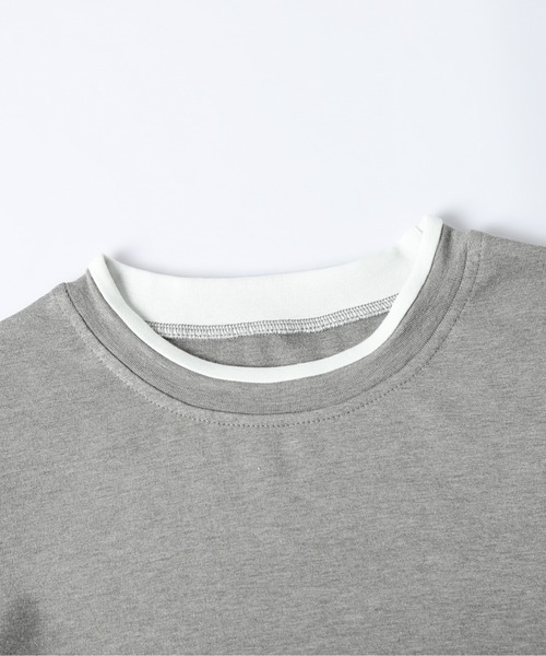 SUGAR BISKET(シュガービスケット)の「レイヤード風バイカラートップス(Tシャツ/カットソー・レディース・ブラック/グレー/ベージュ/ブラウン・フリー)」の5枚目の写真