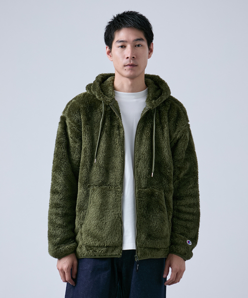 Champion(チャンピオン)の「【Champion/チャンピオン】ジップ フーデッドジャケット(パーカー・メンズ・ブラック/オリーブ・MEDIUM/LARGE)」の1枚目の写真