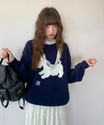 25aw ドット柄マフラー/スコティッシュテリア柄ニットプルオーバー