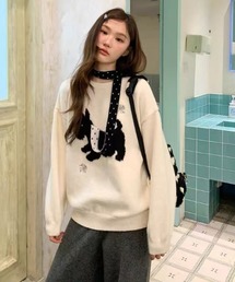25aw ドット柄マフラー/スコティッシュテリア柄ニットプルオーバー