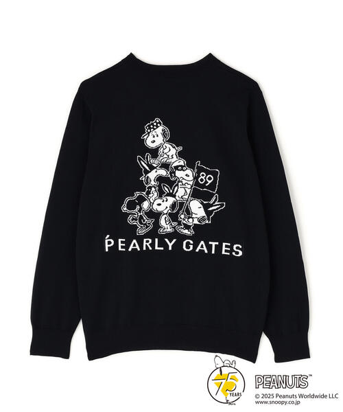 PEARLY GATES(パーリーゲイツ)の「【PEARLY GATES】【SNOOPY】14G 部分JQクルーネックニットプルオーバー(ニット/セーター・メンズ・ホワイト・MEDIUM/LARGE)」の3枚目の写真