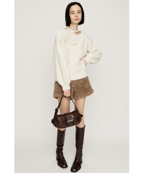 SLY(スライ)の「2WAY SHOULDER KNIT TOPS 2ウェイショルダー ニット トップス 秋服 冬服(ニット/セーター・レディース・アイボリー/ブラック/バーガンディー/杢グレー/シルバー・FREE)」の6枚目の写真