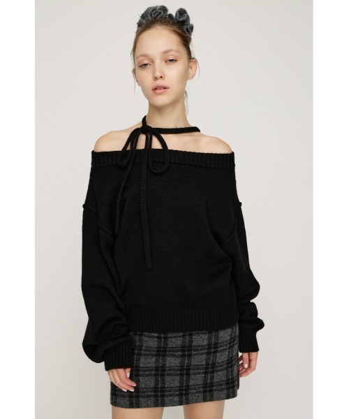 SLY(スライ)の「2WAY SHOULDER KNIT TOPS 2ウェイショルダー ニット トップス 秋服 冬服(ニット/セーター・レディース・アイボリー/ブラック/バーガンディー/杢グレー/シルバー・FREE)」の10枚目の写真