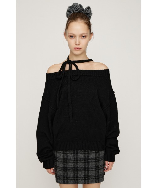 SLY(スライ)の「2WAY SHOULDER KNIT TOPS 2ウェイショルダー ニット トップス 秋服 冬服(ニット/セーター・レディース・アイボリー/ブラック/バーガンディー/杢グレー/シルバー・FREE)」の13枚目の写真