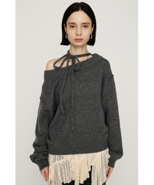 SLY(スライ)の「2WAY SHOULDER KNIT TOPS 2ウェイショルダー ニット トップス 秋服 冬服(ニット/セーター・レディース・アイボリー/ブラック/バーガンディー/杢グレー/シルバー・FREE)」の18枚目の写真