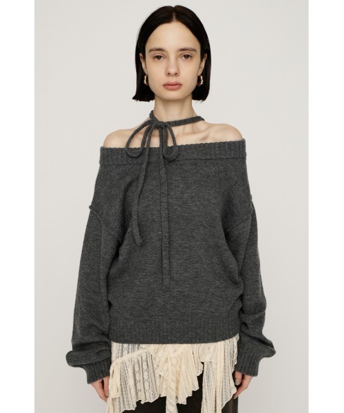 SLY(スライ)の「2WAY SHOULDER KNIT TOPS 2ウェイショルダー ニット トップス 秋服 冬服(ニット/セーター・レディース・アイボリー/ブラック/バーガンディー/杢グレー/シルバー・FREE)」の20枚目の写真