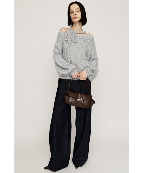 セール】2WAY SHOULDER KNIT TOPS 2ウェイショルダー ニット トップス