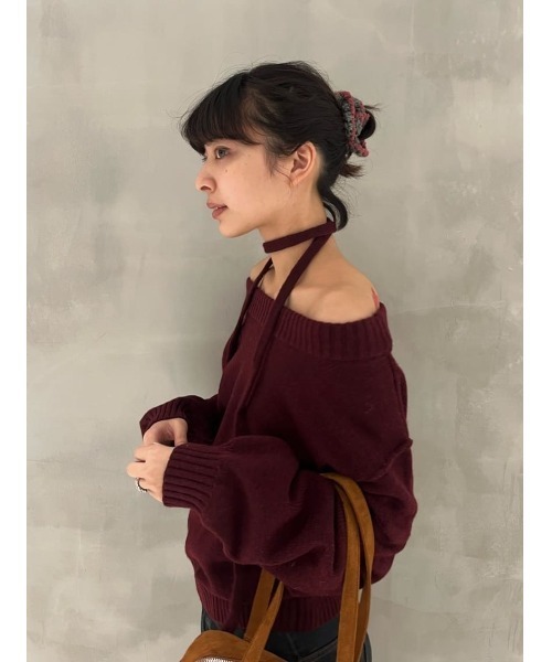 セール】2WAY SHOULDER KNIT TOPS 2ウェイショルダー ニット トップス