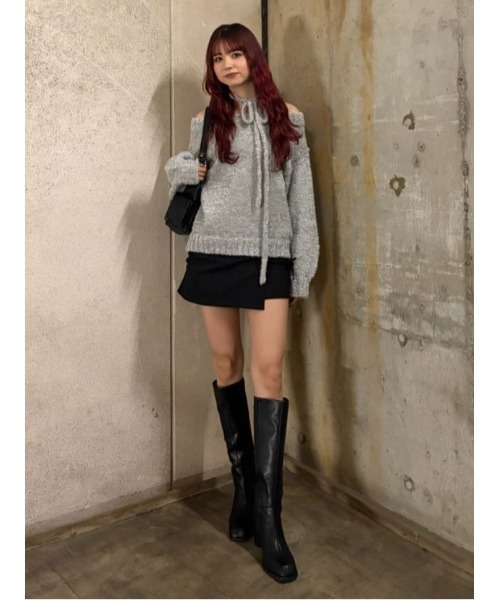 セール】2WAY SHOULDER KNIT TOPS 2ウェイショルダー ニット トップス