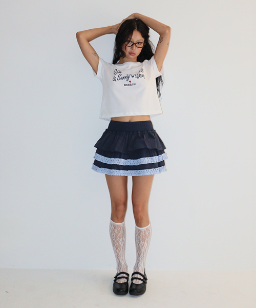 RONRON(ロンロン)の「SALTY KISSES CROP T SHIRT WHITE(Tシャツ/カットソー・レディース・その他・FREE)」の3枚目の写真