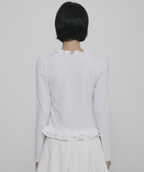 FLAREUP(フレアアップ)の「Muta Frill Puff T-Shirt (FL-189_White)(Tシャツ/カットソー・レディース・ホワイト・1/2)」の3枚目の写真