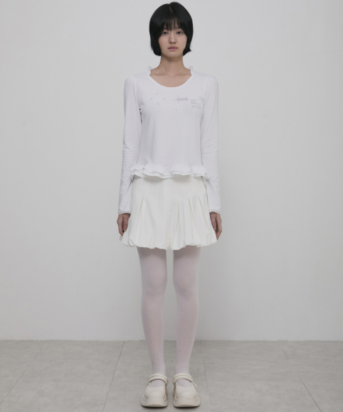 FLAREUP(フレアアップ)の「Muta Frill Puff T-Shirt (FL-189_White)(Tシャツ/カットソー・レディース・ホワイト・1/2)」の4枚目の写真