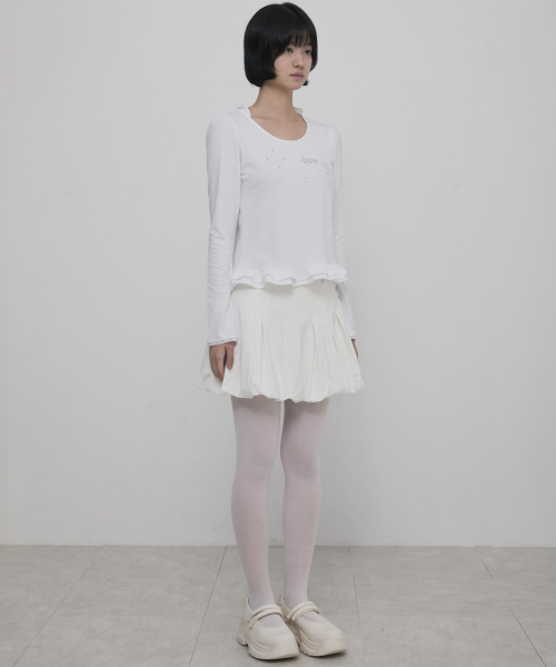 FLAREUP(フレアアップ)の「Muta Frill Puff T-Shirt (FL-189_White)(Tシャツ/カットソー・レディース・ホワイト・1/2)」の5枚目の写真