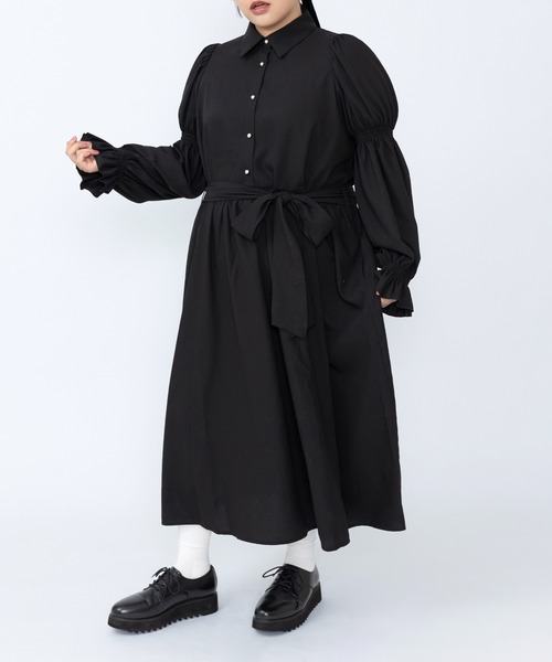 PUNYUS（プニュズ）の「マムルークスリーブワンピース（ワンピース・レディース・サックスブルー/ブラック/ベージュ・1/2/3/4）」の5枚目の写真