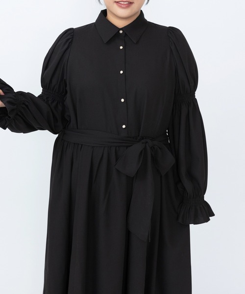 PUNYUS（プニュズ）の「マムルークスリーブワンピース（ワンピース・レディース・サックスブルー/ブラック/ベージュ・1/2/3/4）」の7枚目の写真