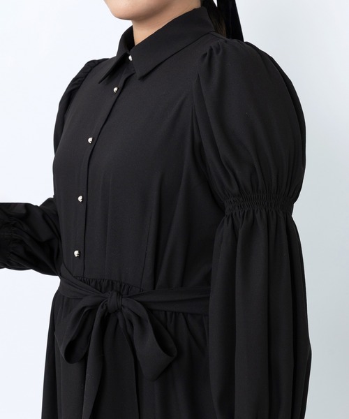 PUNYUS（プニュズ）の「マムルークスリーブワンピース（ワンピース・レディース・サックスブルー/ブラック/ベージュ・1/2/3/4）」の10枚目の写真