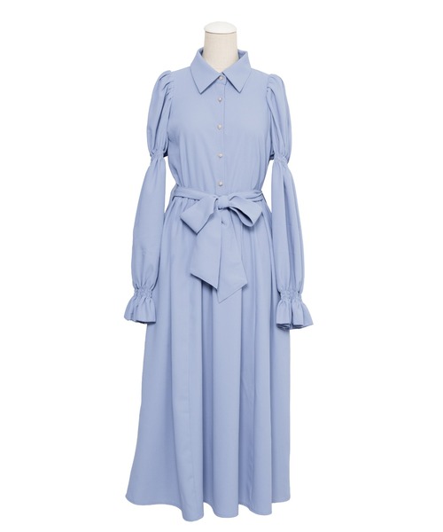 PUNYUS（プニュズ）の「マムルークスリーブワンピース（ワンピース・レディース・サックスブルー/ブラック/ベージュ・1/2/3/4）」の4枚目の写真