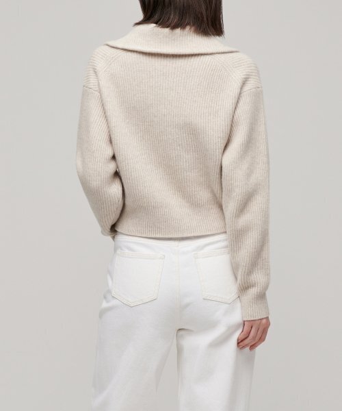MUSINSA STANDARD WOMAN（ムシンサスタンダードウーマン）の「ウィメンズラムウールリブニットハーフジップ[オートミール]（ニット/セーター・レディース・その他・SMALL/MEDIUM/LARGE/X-SMALL）」の2枚目の写真