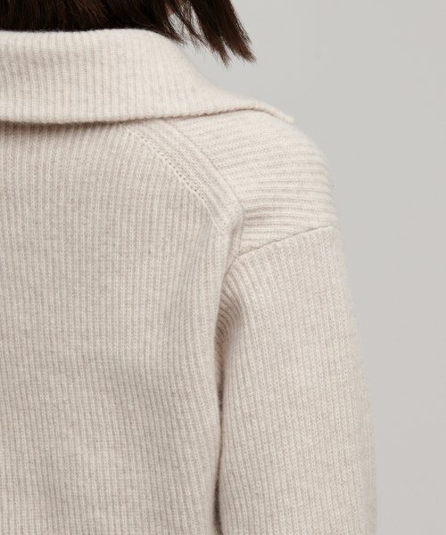 MUSINSA STANDARD WOMAN（ムシンサスタンダードウーマン）の「ウィメンズラムウールリブニットハーフジップ[オートミール]（ニット/セーター・レディース・その他・SMALL/MEDIUM/LARGE/X-SMALL）」の6枚目の写真