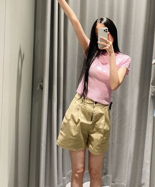 MUSINSA STANDARD WOMAN（ムシンサスタンダードウーマン）の「ウィメンズツーピンタックワイドチノショーツ[ベージュ]（その他パンツ・レディース・その他・24/25/26/27/28/29/30）」の9枚目の写真