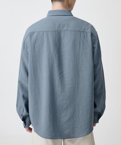 MUSINSA STANDARD（ムシンサスタンダード）の「リラックスドリネンライクシャツ[ブルーグレー]（シャツ/ブラウス・メンズ・その他・SMALL/MEDIUM/LARGE/X-LARGE/XX-LARGE）」の3枚目の写真