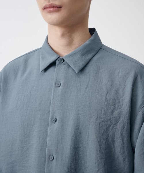 MUSINSA STANDARD（ムシンサスタンダード）の「リラックスドリネンライクシャツ[ブルーグレー]（シャツ/ブラウス・メンズ・その他・SMALL/MEDIUM/LARGE/X-LARGE/XX-LARGE）」の4枚目の写真