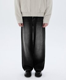 TRILLION（トリリオン）の「フロントウォッシュワイドデニムパンツ(NORMAL BLACK)（デニムパンツ）」