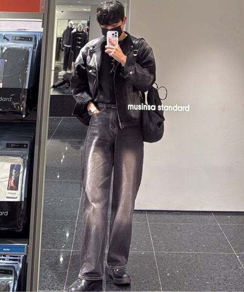 TRILLION(トリリオン)の「フロントウォッシュワイドデニムパンツ(NORMAL BLACK)(デニムパンツ・レディース・その他・MEDIUM/LARGE/X-LARGE/SMALL)」の17枚目の写真