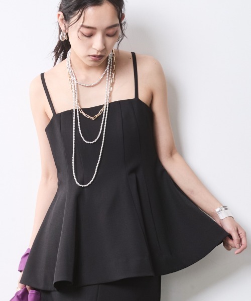 CHIC STYLE(シックスタイル)の「【セットアップ対応】キャミソールビスチェ<大きいサイズ有>シックスタイル(キャミソール・レディース・モカ/ブラック・M/L/LL/3L/4L/5L)」の1枚目の写真