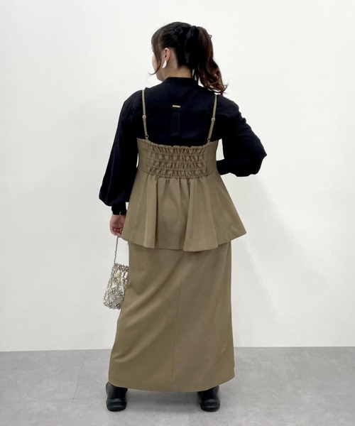 CHIC STYLE(シックスタイル)の「【セットアップ対応】キャミソールビスチェ<大きいサイズ有>シックスタイル(キャミソール・レディース・モカ/ブラック・M/L/LL/3L/4L/5L)」の15枚目の写真