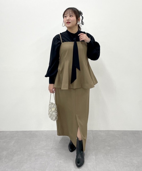 CHIC STYLE(シックスタイル)の「【セットアップ対応】キャミソールビスチェ<大きいサイズ有>シックスタイル(キャミソール・レディース・モカ/ブラック・M/L/LL/3L/4L/5L)」の13枚目の写真