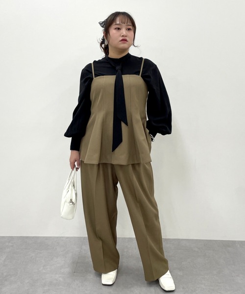 CHIC STYLE(シックスタイル)の「【セットアップ対応】キャミソールビスチェ<大きいサイズ有>シックスタイル(キャミソール・レディース・モカ/ブラック・M/L/LL/3L/4L/5L)」の18枚目の写真