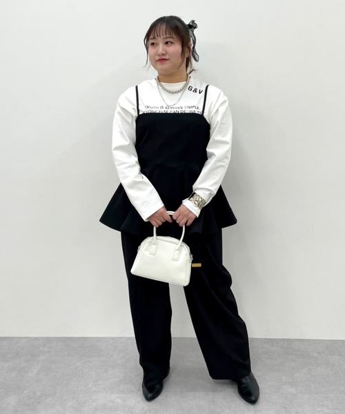 CHIC STYLE(シックスタイル)の「【セットアップ対応】キャミソールビスチェ<大きいサイズ有>シックスタイル(キャミソール・レディース・モカ/ブラック・M/L/LL/3L/4L/5L)」の8枚目の写真