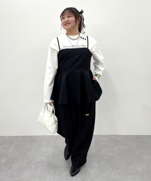 CHIC STYLE(シックスタイル)の「【セットアップ対応】キャミソールビスチェ<大きいサイズ有>シックスタイル(キャミソール・レディース・モカ/ブラック・M/L/LL/3L/4L/5L)」の7枚目の写真