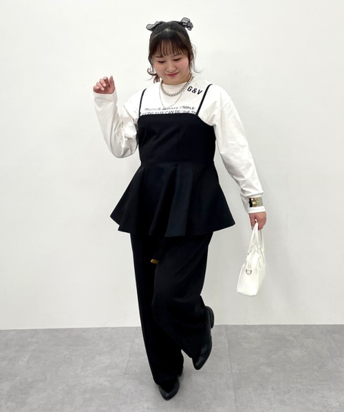 CHIC STYLE(シックスタイル)の「【セットアップ対応】キャミソールビスチェ<大きいサイズ有>シックスタイル(キャミソール・レディース・モカ/ブラック・M/L/LL/3L/4L/5L)」の6枚目の写真