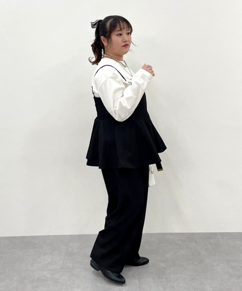 CHIC STYLE(シックスタイル)の「【セットアップ対応】キャミソールビスチェ<大きいサイズ有>シックスタイル(キャミソール・レディース・モカ/ブラック・M/L/LL/3L/4L/5L)」の5枚目の写真