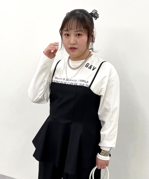 CHIC STYLE(シックスタイル)の「【セットアップ対応】キャミソールビスチェ<大きいサイズ有>シックスタイル(キャミソール・レディース・モカ/ブラック・M/L/LL/3L/4L/5L)」の3枚目の写真