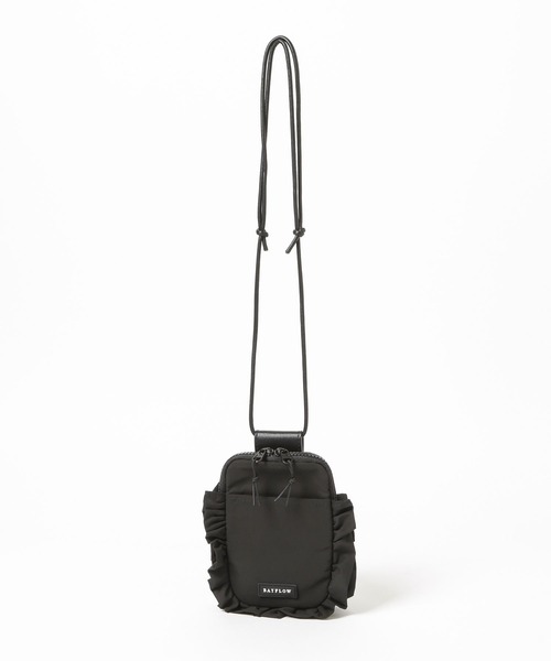 BAYFLOW（ベイフロー）の「[軽量!!スマホとお財布がこれひとつに♪]フリルライトミニショルダー（ショルダーバッグ・レディース・ブラック/ベージュ・FREE）」の5枚目の写真