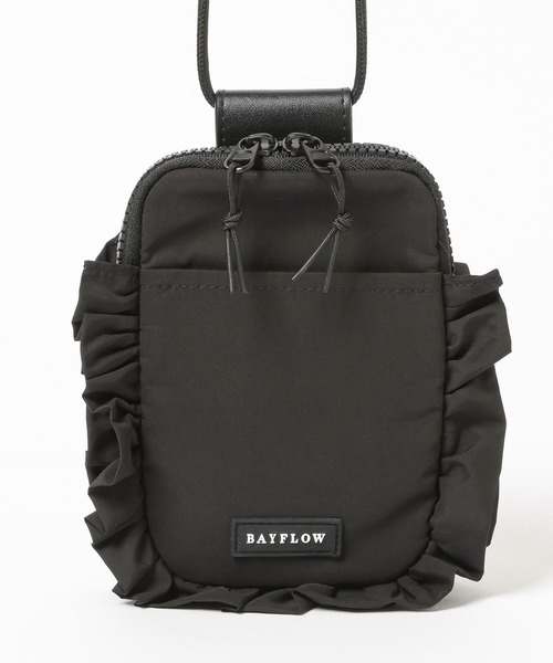 BAYFLOW（ベイフロー）の「[軽量!!スマホとお財布がこれひとつに♪]フリルライトミニショルダー（ショルダーバッグ・レディース・ブラック/ベージュ・FREE）」の11枚目の写真