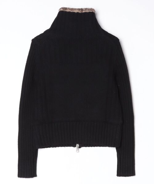 GUESS JEANS（ゲスジーンズ）の「GUESS JEANS Long Sleeves Zipped Fur Cardi カーディガン（カーディガン/ボレロ・レディース・ブラック・MEDIUM/SMALL/X-SMALL）」の8枚目の写真