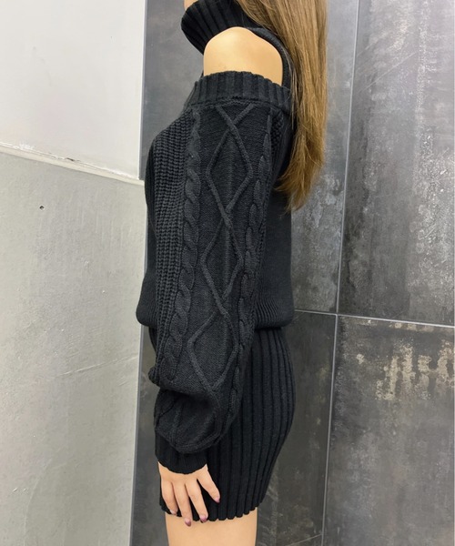 EGOIST（エゴイスト）の「肩開きケーブルミニワンピース（ワンピース・レディース・ブラック・FREE）」の13枚目の写真