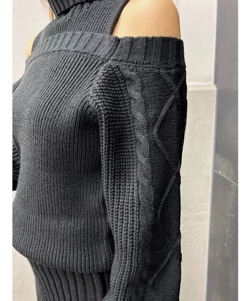 EGOIST（エゴイスト）の「肩開きケーブルミニワンピース（ワンピース・レディース・ブラック・FREE）」の12枚目の写真