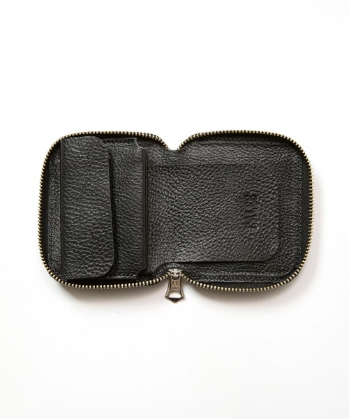 CALEE/キャリー PLANE LEATHER ZIP MULTI WALLET スタッズストラップ