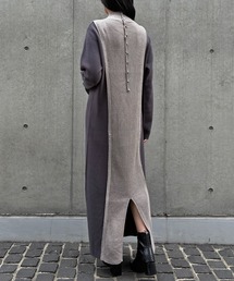 【&ｇ'aime 】バイカラーニットワンピース　Bicolor Knit Dress