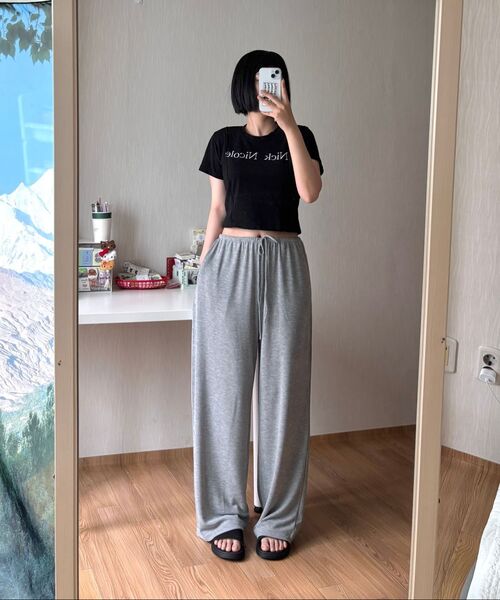 LADY VOLUME(レディーボリューム)の「レアリブドワイドパンツ (GREY)(スウェットパンツ・レディース・その他・MEDIUM/SMALL)」の5枚目の写真